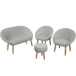 Kit Recepção Sofá com 2 Poltronas Para Sala de Estar Luxo MOBLAN decor