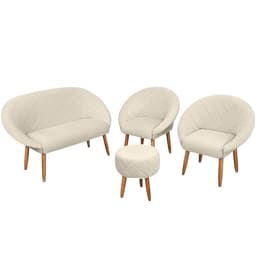 Kit Recepção Sofá com 2 Poltronas Para Sala de Estar Luxo MOBLAN decor