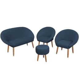 Kit Recepção Sofá com 2 Poltronas Para Sala de Estar Luxo MOBLAN decor