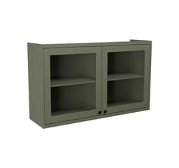 Armário Aéreo com Vidro Évora 2 Portas Verde Hill