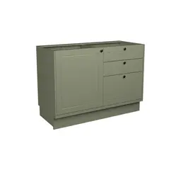 Balcão de Cozinha sem Tampo Évora 1 Porta 3 Gavetas Verde Hill