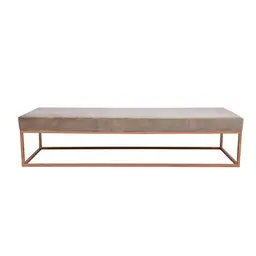 Banco 2 Lugares Giulia Veludo Bege e Dourado 100 cm