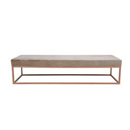 Banco 2 Lugares Giulia Veludo Bege e Dourado 140 cm