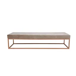 Banco 2 Lugares Giulia Veludo Bege e Dourado 160 cm