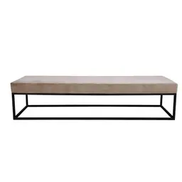 Banco 2 Lugares Giulia Veludo Bege e Preto 100 cm