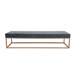 Banco 2 Lugares Giulia Veludo Cinza e Dourado 100 cm