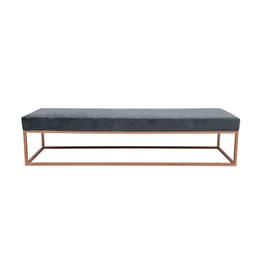 Banco 2 Lugares Giulia Veludo Cinza e Dourado 140 cm