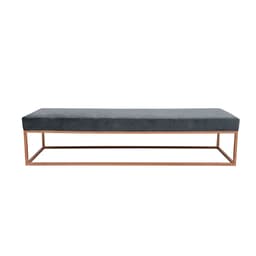 Banco 2 Lugares Giulia Veludo Cinza e Dourado 160 cm