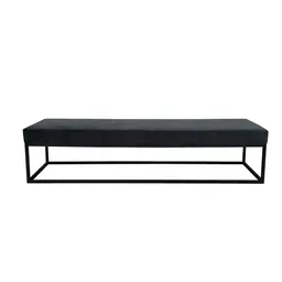 Banco 2 Lugares Giulia Veludo Cinza e Preto 140 cm