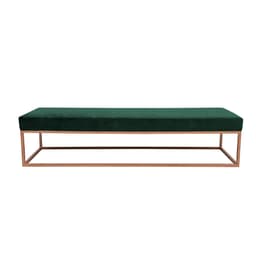 Banco 2 Lugares Giulia Veludo Verde e Dourado 160 cm
