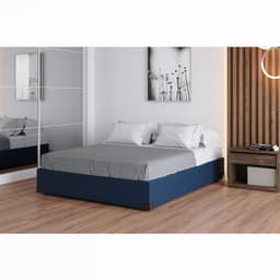 Base para Cama Box Casal Joe Linho (36x138x188) Azul Marinho