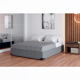 Base para Cama Box Casal Joe Linho (36x138x188) Cinza