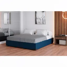 Base para Cama Box Queen Joe Linho (36x158x198) Azul Marinho