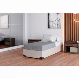 Base para Cama Box Solteiro Joe Linho (36x88x188) Cru