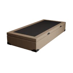 Base para Cama Box Solteiro Martin Premium com Baú Linho (47x88x188 cm) Bege