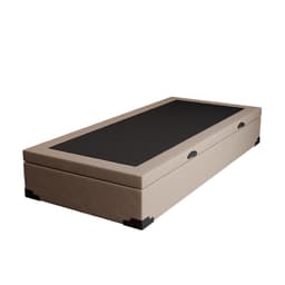 Base para Cama Box Solteiro Martin Premium com Baú Linho (47x88x188 cm) Cru
