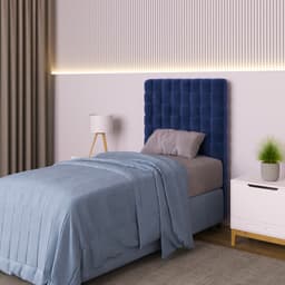 Cabeceira Solteiro Bill Velosuede Azul Marinho