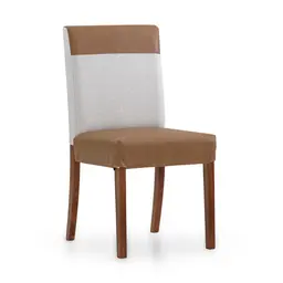 Cadeira Cora Revestimento Sintético Caramelo e Cru