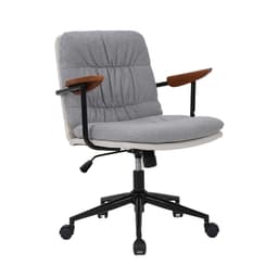 Cadeira de Escritório Secretária Giratória Bennett Cinza e Bege