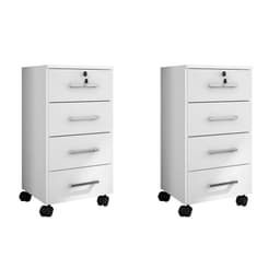 Conjunto com 2 Gaveteiros Gávea Flex 8 GV Branco e Amarelo