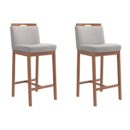 Conjunto com 2 Banquetas Dani Cinza e Nogueira