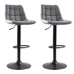 Conjunto com 2 Banquetas Giratórias Kinney Cinza