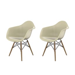 Conjunto com 2 Cadeiras Eames Arm DSW Fendi e Madeira