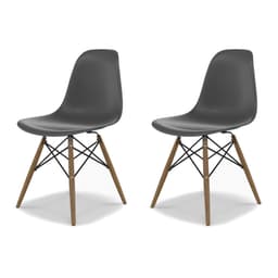 Conjunto com 2 Cadeiras Eames DSW Konkret e Madeira