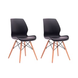 Conjunto com 2 Cadeiras Eames Eiffel Rubi Preto