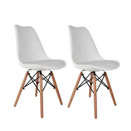 Conjunto com 2 Cadeiras Eames Saarinen Leda Branco