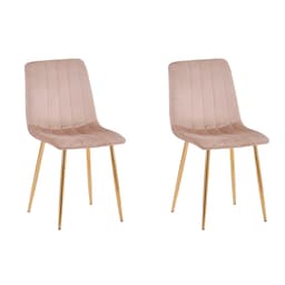 Conjunto com 2 Cadeiras Kendra Marrom Base Dourada