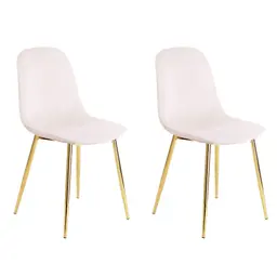 Conjunto com 2 Cadeiras Sindy Rosa Pernas Cromadas