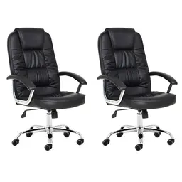 Conjunto com 2 Cadeiras de Escritório Presidente Giratórias Finland Preto