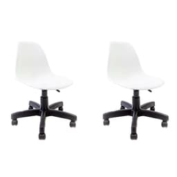 Conjunto com 2 Cadeiras de Escritório Secretária Eames Rioja Branco