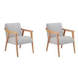 Conjunto com 2 Poltronas Flávia Cinza e Natural