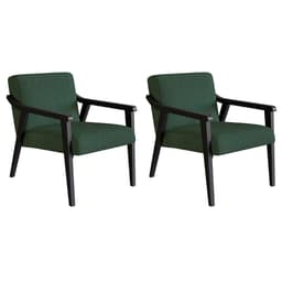 Conjunto com 2 Poltronas Flavia Algodão Verde e Preta