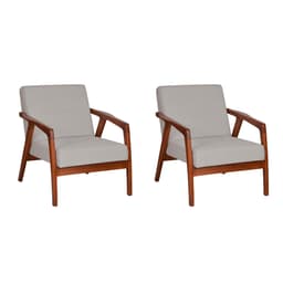 Conjunto com 2 Poltronas Tosar II Amêndoa e Lyz Cinza