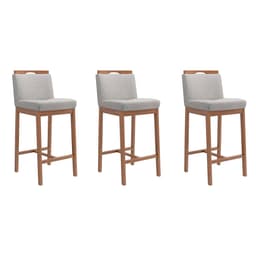 Conjunto com 3 Banquetas Dani Cinza e Nogueira