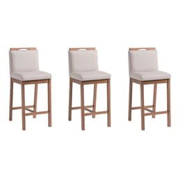 Conjunto com 3 Banquetas Dani Nogueira e Bege