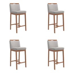 Conjunto com 4 Banquetas Dani Cinza e Nogueira