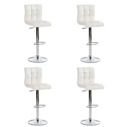 Conjunto com 4 Banquetas Giratórias Fitz Branco