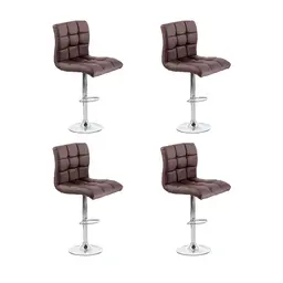 Conjunto com 4 Banquetas Giratórias Fitz Marrom Escuro