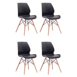 Conjunto com 4 Cadeiras Eames Eiffel Rubi Preto