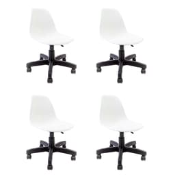 Conjunto com 4 Cadeiras de Escritório Secretária Eames Rioja Branco