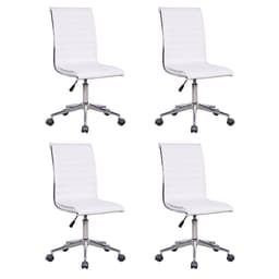 Conjunto com 4 Cadeiras de Escritório Secretária Giratórias Marilyn Branco