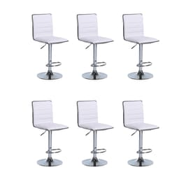 Conjunto com 6 Banquetas Giratórias Marilyn Branco