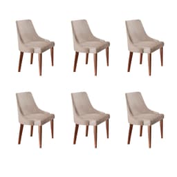 Conjunto com 6 Cadeiras de Jantar Esmeralda I Imbuia e Off White