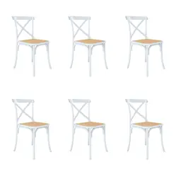 Conjunto com 6 Cadeiras de Jantar Katrina Branca