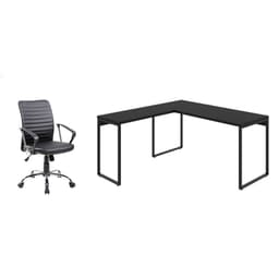 Conjunto de Mesa Kuadra II 150 cm com Cadeira de Escritório Diretor Giratória Oslo Preta