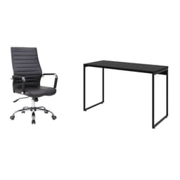 Conjunto de Mesa Studio 120 cm com Cadeira de Escritório Diretor Giratória Cleaner Preta